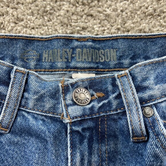 Harley-Davidson Mens Blue Denim Jeans 34x30 Straight Leg Made In Mexico - Picture 5 of 11